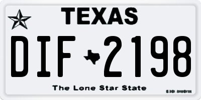 TX license plate DIF2198