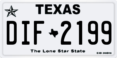 TX license plate DIF2199