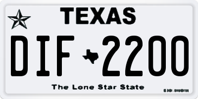 TX license plate DIF2200