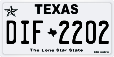 TX license plate DIF2202