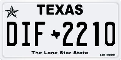 TX license plate DIF2210