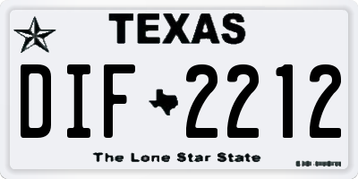TX license plate DIF2212