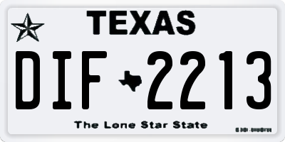 TX license plate DIF2213