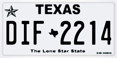 TX license plate DIF2214