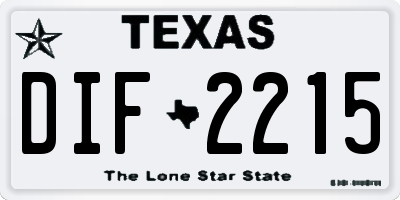 TX license plate DIF2215