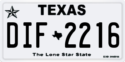 TX license plate DIF2216
