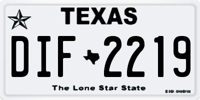 TX license plate DIF2219