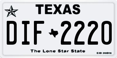 TX license plate DIF2220