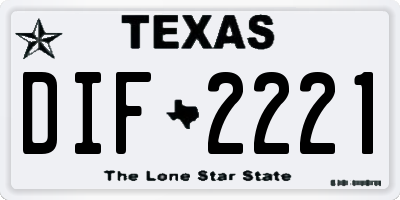 TX license plate DIF2221