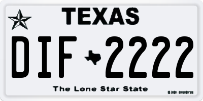 TX license plate DIF2222