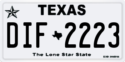 TX license plate DIF2223
