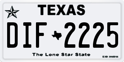 TX license plate DIF2225