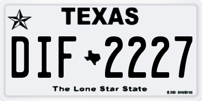 TX license plate DIF2227