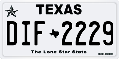TX license plate DIF2229