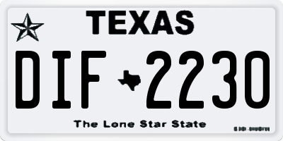 TX license plate DIF2230