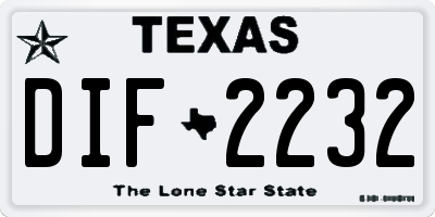 TX license plate DIF2232