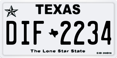 TX license plate DIF2234