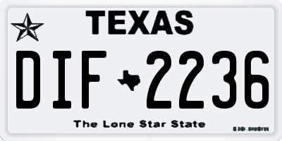 TX license plate DIF2236