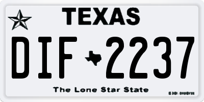 TX license plate DIF2237