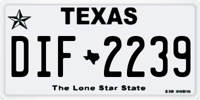 TX license plate DIF2239
