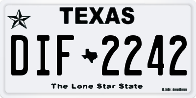 TX license plate DIF2242