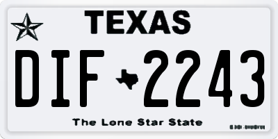 TX license plate DIF2243