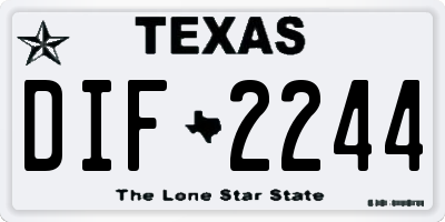 TX license plate DIF2244