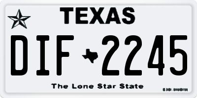 TX license plate DIF2245