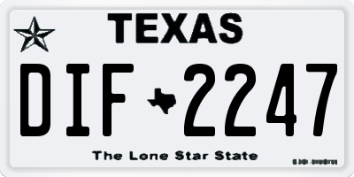 TX license plate DIF2247