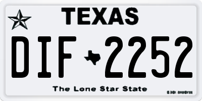 TX license plate DIF2252