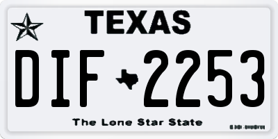 TX license plate DIF2253