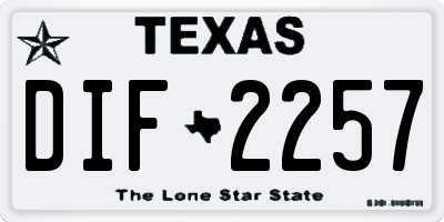 TX license plate DIF2257