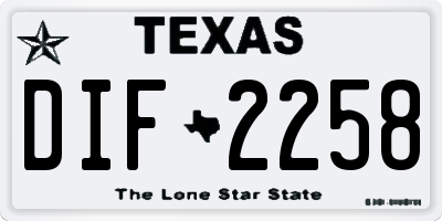 TX license plate DIF2258