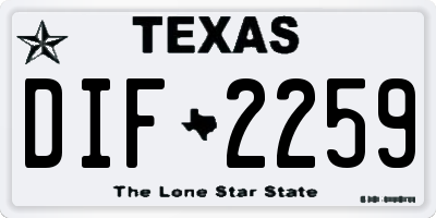 TX license plate DIF2259
