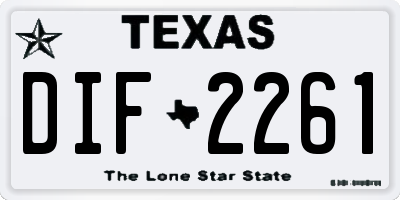 TX license plate DIF2261