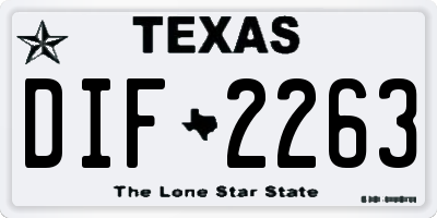 TX license plate DIF2263