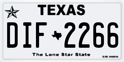TX license plate DIF2266