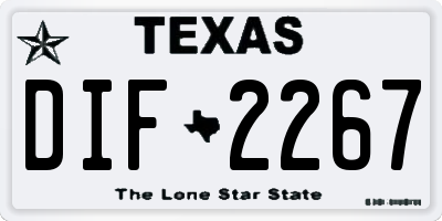 TX license plate DIF2267