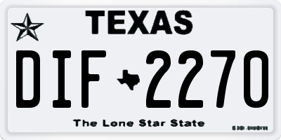 TX license plate DIF2270