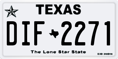 TX license plate DIF2271