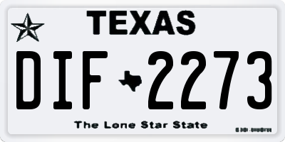 TX license plate DIF2273