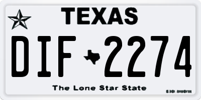 TX license plate DIF2274