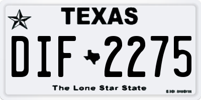 TX license plate DIF2275