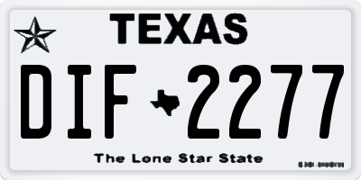 TX license plate DIF2277