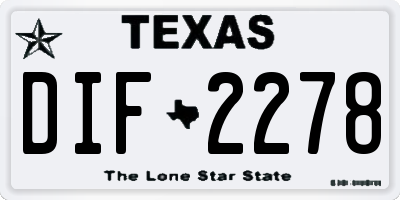 TX license plate DIF2278