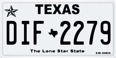 TX license plate DIF2279