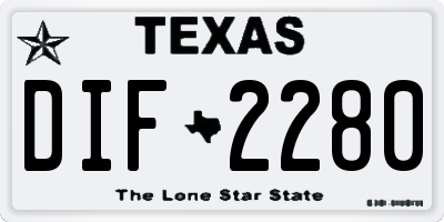TX license plate DIF2280