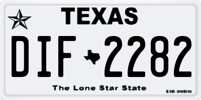 TX license plate DIF2282