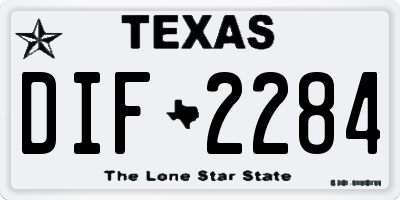 TX license plate DIF2284
