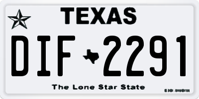 TX license plate DIF2291